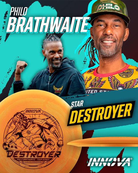 Destroyer Star (Philo Brathwaite 2025 Tour Series) INNOVA DISC GOLF CANADA Destroyer
Distance Driver Slick Finish Versatile Colors Great Durability and grip Overstable Impact Resistant Improved Glide Flexible in cooler conditions Great for distance and control Maintains stability over time