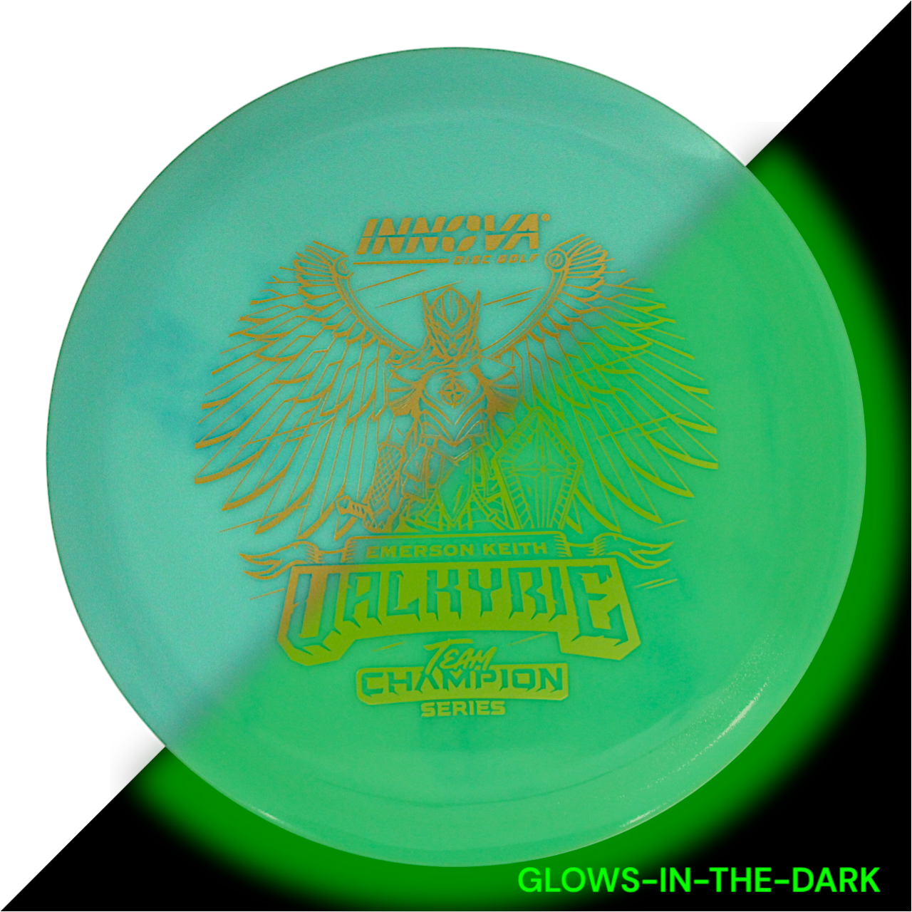 Innova Disc Golf Canada Glow Valkyrie Distance Driver Grippy feel Good durability Flexible in cooler conditions Great for distance and control Maintains stability over time Comfortable for grip Straight shots