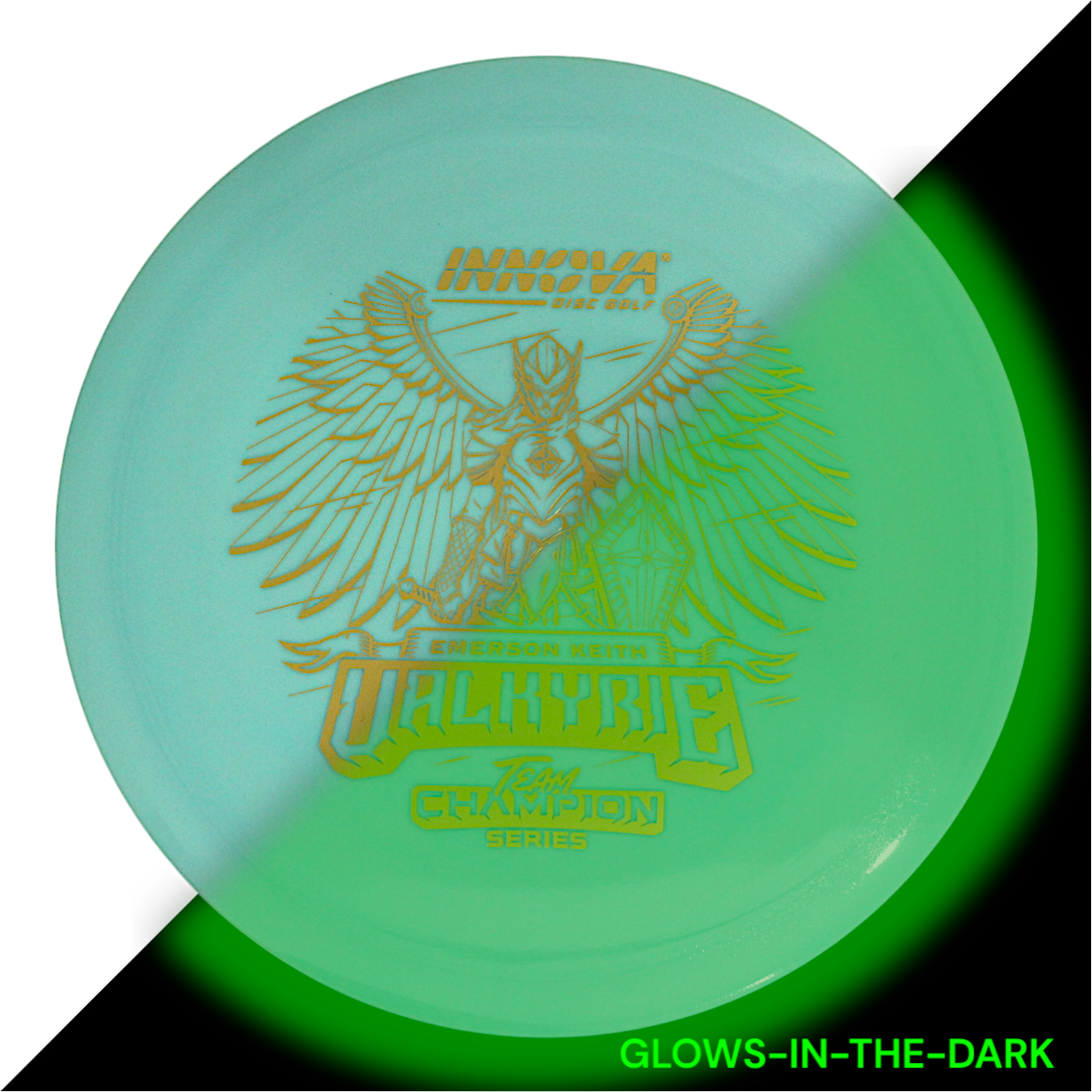 Innova Disc Golf Canada Glow Valkyrie Distance Driver Grippy feel Good durability Flexible in cooler conditions Great for distance and control Maintains stability over time Comfortable for grip Straight shots
