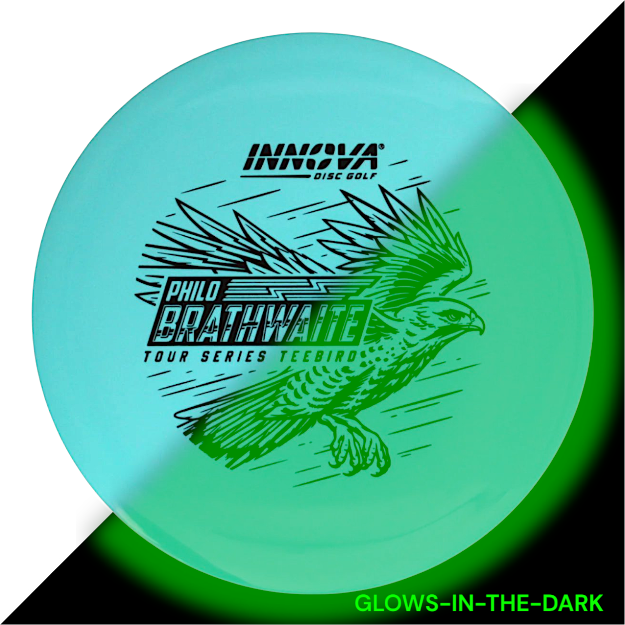 Teebird Proto Glow Star (Philo Brathwaite 2024 Tour Series) Teebird Glow Fairway Driver Glows in the dark Charges in sunlight Good grip for night rounds Maintains durability of premium plastics Provides visibility at night Can be used in various conditions