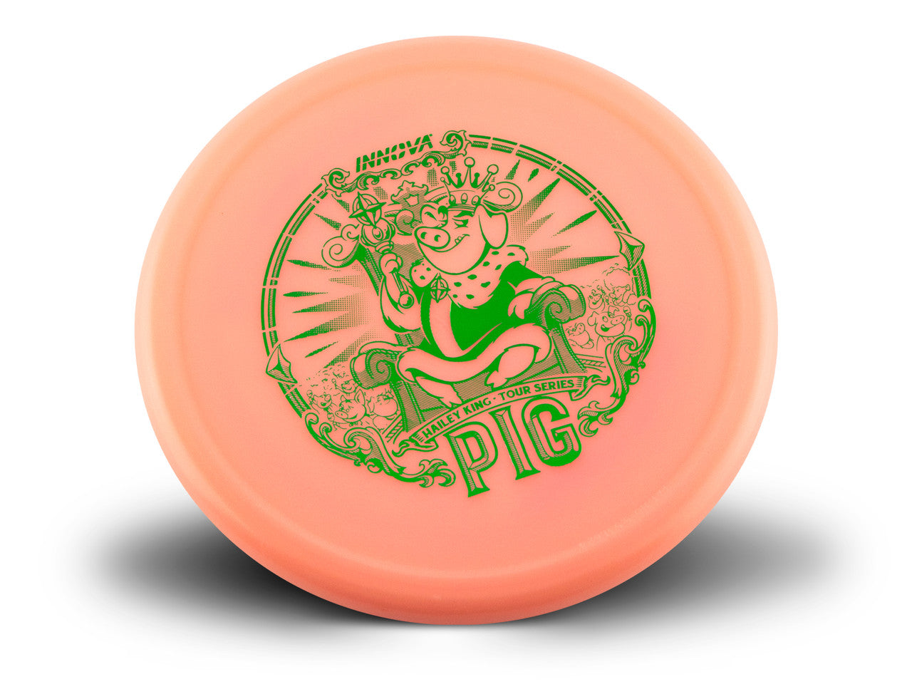 Pig Proto Glow Pro (Hailey King 2024 Tour Series) INNOVA DISC GOLF CANADA Pig Pro Putter Cold Comfort Hot Weather Control Retained Increased Stability Medium Glide Smooth Release Glow