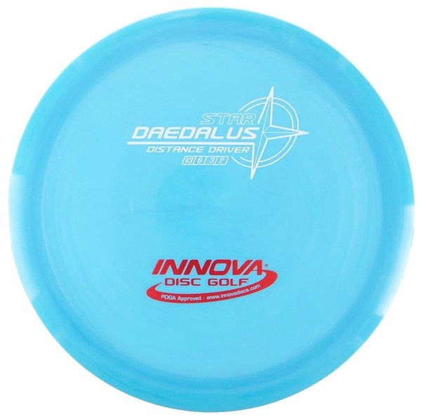 Innova Disc Golf Star Daedalus Distance Driver Grippy feel Good durability Flexible in cooler conditions Great for distance and control Maintains stability over time Comfortable for grip