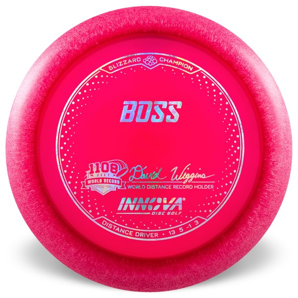 INNOVA DISC GOLF CANADA Boss
Distance Driver Grippy feel Good durability Flexible in cooler conditions Great for distance and control Maintains stability over time Comfortable for grip Lightweight
