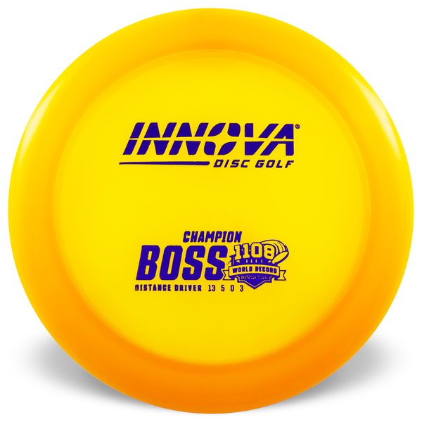 INNOVA DISC GOLF CANADA Boss
Distance Driver Grippy feel Good durability Flexible in cooler conditions Great for distance and control Maintains stability over time Comfortable for grip