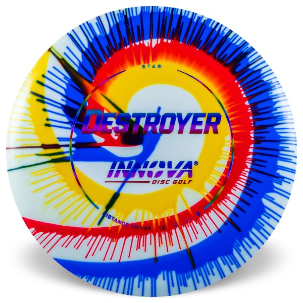 Innova Disc Golf Canada Star I-
Dye Destroyer Distance Driver Distance Driver Slick Finish Versatile Colors Great Durability and grip Overstable Impact Resistant Improved Glide Flexible in cooler conditions Great for distance and control Maintains stability over time Comfortable for grip