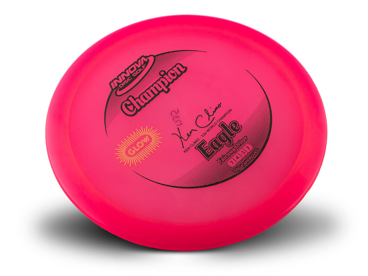 Innova Disc Golf Canada Champion Glow Eagle Innova Disc Golf Canada Champion Eagle INNOVA DISC GOLF CANADA Eagle Fairway Driver Flexible Premium feel Increased Control Good for Windy Conditions Versatile Weather Resistant Durable
glows in dark