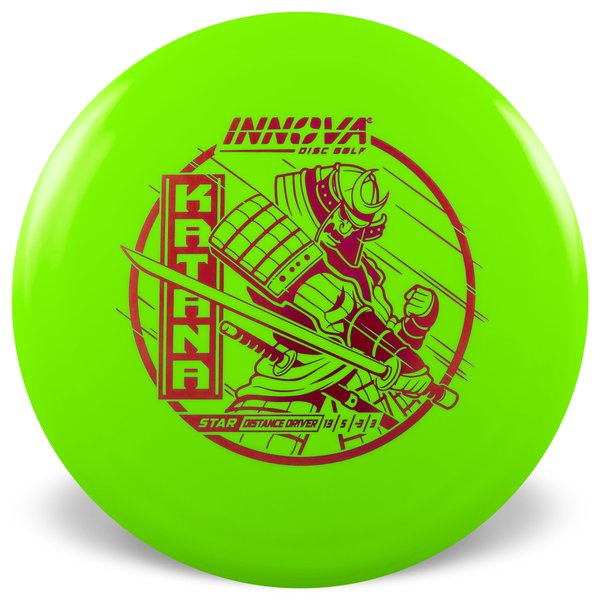 Innova Disc Golf Canada Star Katana Distance Driver Soft grip great durability Stable flight path Resistant to scratches Ideal for advanced players Flexible in cooler conditions Great for distance and control Maintains stability over time Comfortable for grip good Glide