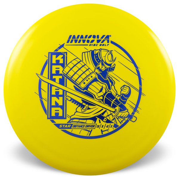 Innova Disc Golf Canada Star Katana Distance Driver Soft grip great durability Stable flight path Resistant to scratches Ideal for advanced players Flexible in cooler conditions Great for distance and control Maintains stability over time Comfortable for grip good Glide