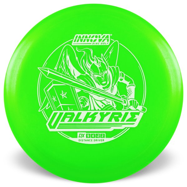 Innova Disc Golf Canada Champion Dx Valkyrie Distance Driver Grippy feel base durability Flexible in cooler conditions Great for distance and control Maintains stability over time Comfortable for grip Straight shots
