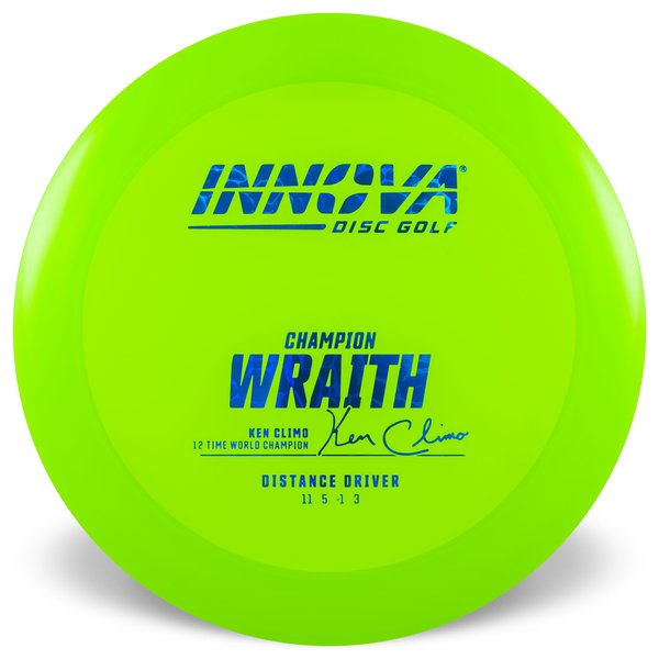 Innova Disc Golf champion Wraith Distance Driver Overstable Cold weather Reliable Experienced Players Headwind Use clear plastic all Weather Consistent high glide forehand friendly good grip premium feel