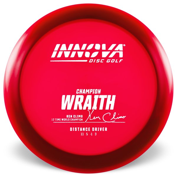 Innova Disc Golf champion Wraith Distance Driver Overstable Cold weather Reliable Experienced Players Headwind Use clear plastic all Weather Consistent high glide forehand friendly good grip premium feel