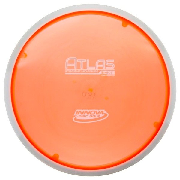 Innova Disc Golf Canada Champion Atlas Mid-Range Grippy feel	Good durability	Flexible in cooler conditions	Great for distance and control	Maintains stability over time	Comfortable for grip
