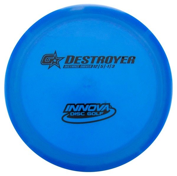 INNOVA DISC GOLF CANADA	Destroyer
Distance Driver	Slick Finish	Versatile Colors	Good Durability	and grip Overstable	Impact Resistant	Improved Glide Flexible in cooler conditions	Great for distance and control	Maintains stability over time	Comfortable for grip lightweight

