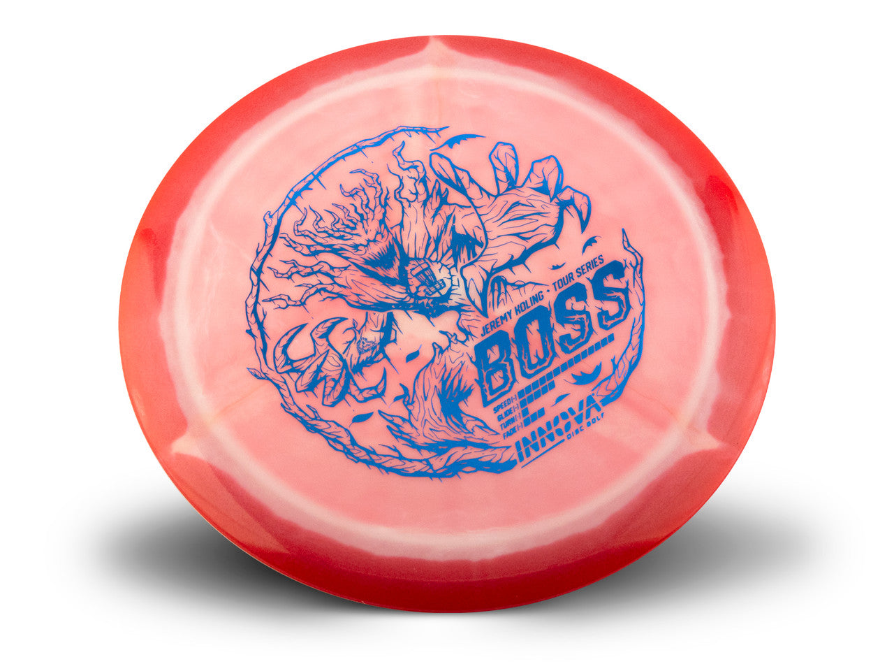 Innova Disc Golf Canada Jeremy Koling 2024 Tour Series Halo Star Boss INNOVA DISC GOLF CANADA	Boss	Distance Driver	Longer Lifespan	Good Fade	Smooth Release	Textured Surface
