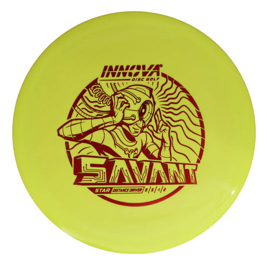 Innova Disc Golf Canada Star Savant Distance Driver Flexible	Premium feel	Reliable Fade	Good Glide	High Speed	Wind Resistant straight shooter low fade
