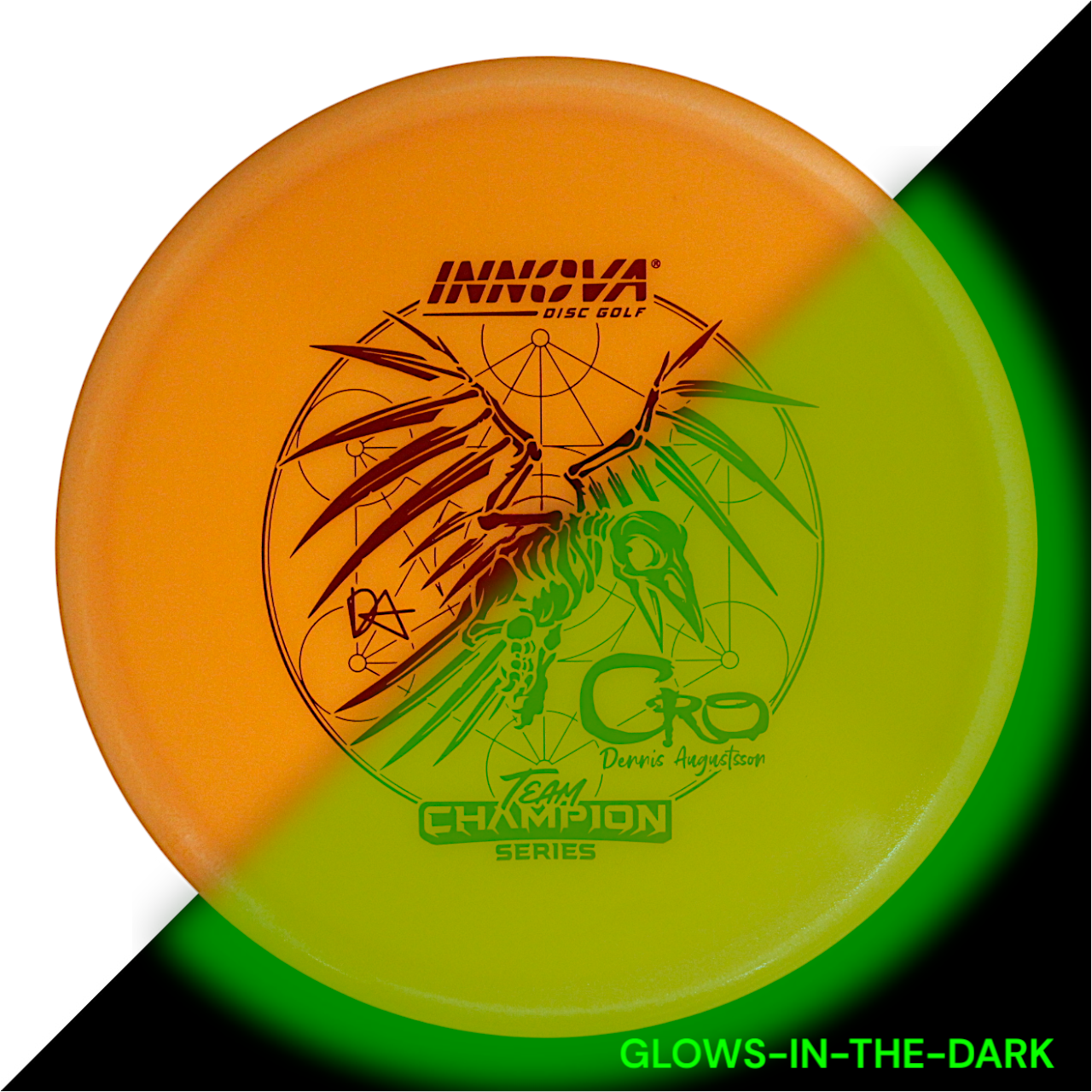 Cro Proto Glow Star (Dennis Augustsson 2024 Tour Series) Consistent flights, Placement , and Spike Hyzers Impact Resistant	Durable Fade	Slick Finish	High Flexibility	Weather Resistant	Fade Hold
