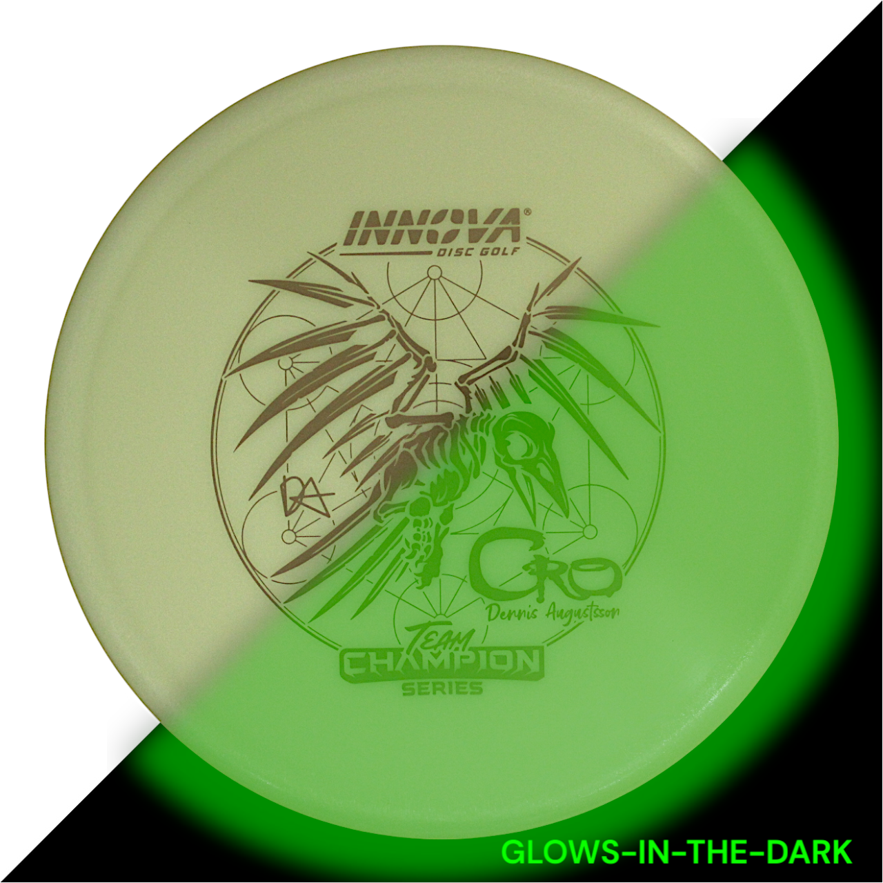 Cro Proto Glow Star (Dennis Augustsson 2024 Tour Series) Consistent flights, Placement , and Spike Hyzers Impact Resistant	Durable Fade	Slick Finish	High Flexibility	Weather Resistant	Fade Hold

