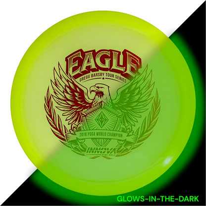 Eagle Proto Glow Halo Champion (Gregg Barsby 2024 Tour Series) INNOVA DISC GOLF CANADA	Eagle
 Fairway Driver	Reduced Friction	Smooth Release	Medium Glide	Competitive Option Comfortable Hold	Consistent Control	Better Grip	Flexible Overuse	Impact Control

