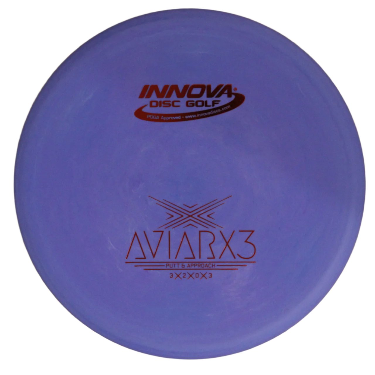 Innova Disc Golf Canada Champion AviarX3 Aviar X3 Innova Disc Golf Canada AviarX3 Putt & Approach Disc INNOVA DISC GOLF CANADA
PUTT AND APPROACH
STABLE PUTTER
BC ONTARIO
SPIN PUTTS
ONE DISC ROUNDS
Grippy feel	Great durability	Flexible in cooler conditions	Great for distance and control	Maintains stability over time	Comfortable for grip
