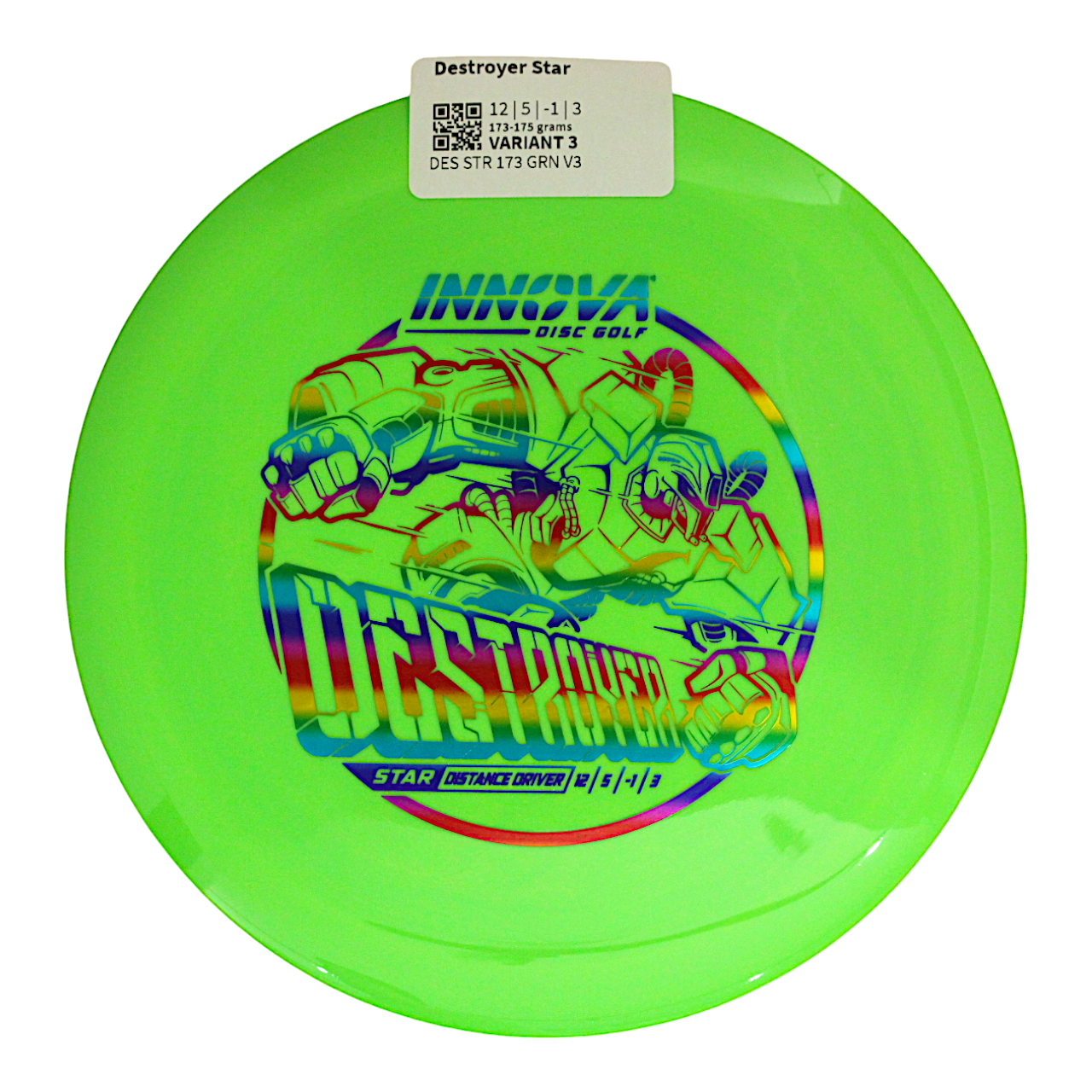 INNOVA DISC GOLF CANADA	Star Destroyer
Distance Driver	Slick Finish	Versatile Colors	Great Durability	and grip Overstable	Impact Resistant	Improved Glide Flexible in cooler conditions	Great for distance and control	Maintains stability over time	Comfortable for grip lightweight

