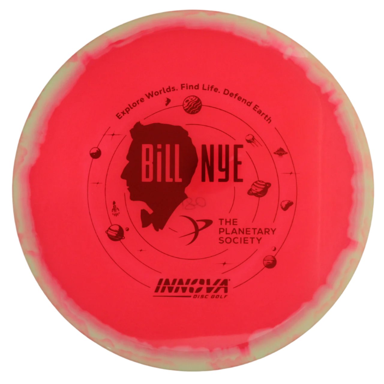 Innova Disc Golf Canada Halo Champion Mako3 Bill Nye Collab Edition Limited Production Innova Disc Golf Canada Champion Mako3 Midrange	Flexible	Premium feel	Ideal for Controlled Shots	Straight Shooter	Reliable Fade	Great Glide No fade No turn Beginner Friendly
