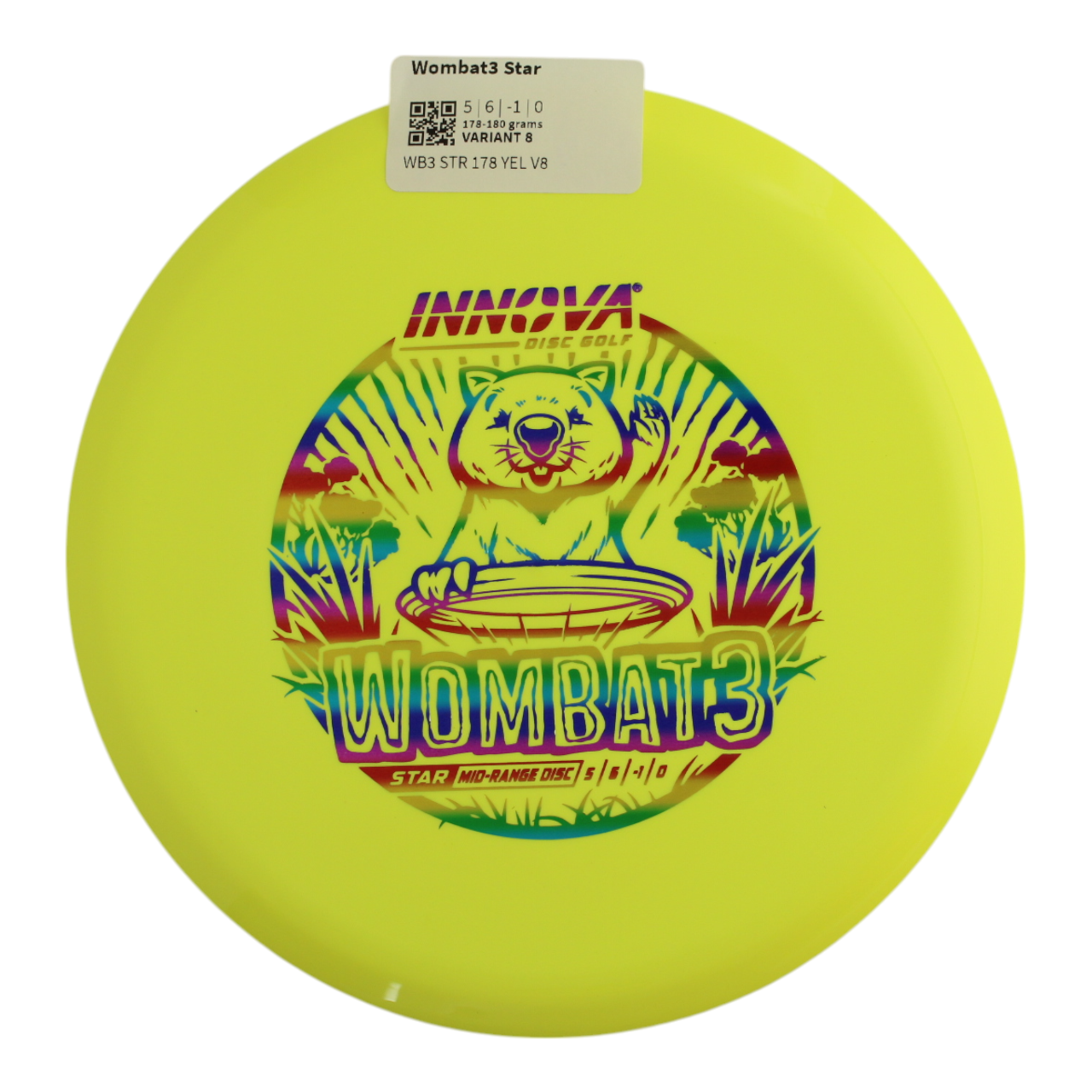 INNOVA DISC GOLF CANADA
Wombat3	Pemium Midrange understable	Flat Releases	Same flight pattern over time  good for Quick release	Increased Control
 and Grips Well		Low Stress	High Grip
Ideal for Controlled Shots
