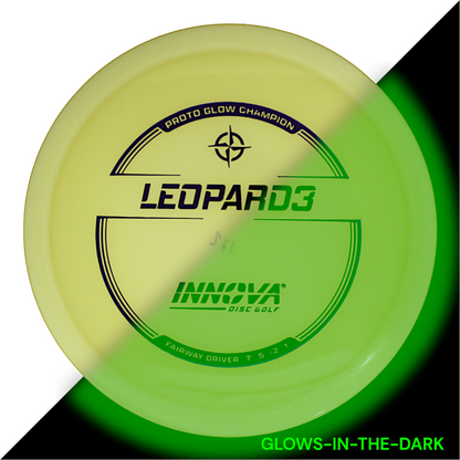 Innova Disc Golf Canada Proto Glow Champion Leopard3 Fairway Driver Fairway Driver	Excellent grip	Lightweight options available	Great durability	Good for beginners	good pricing	Great for learning techniques Glow smooth finish good glide
