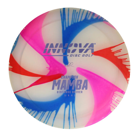 Innova Disc Golf Canada Champion I-Dye Mamba Distance Driver INNOVA DISC GOLF CANADA	Mamba 
Superior grip	Good durability	Consistent flight path	Suitable for all skill levels	Good for distance and control	Versatile for different shots Most Under stable