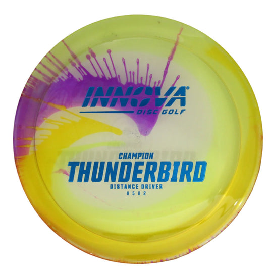 Innova Disc Golf Canada Champion I-Dye Thunderbird Distance Driver innova Disc Golf Canada Champion Thunderbird 	Impact Resistant	Premium Grip	Reliable Control	Fade Hold overstable No turn good glide
