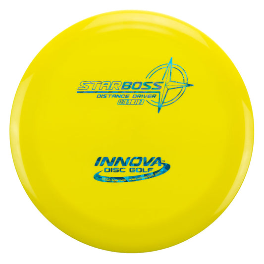 INNOVA DISC GOLF CANADA	Boss
Distance Driver	Grippy feel	Good durability	Flexible in cooler conditions	Great for distance and control	Maintains stability over time	Comfortable for grip Lightweight
