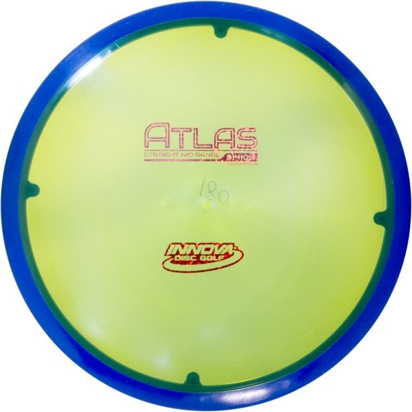 Innova Disc Golf Canada Champion Atlas Grippy feel	Good durability	Flexible in cooler conditions	Great for distance and control	Maintains stability over time	Comfortable for grip
