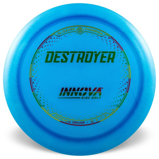 INNOVA DISC GOLF CANADA	Destroyer
Distance Driver	Slick Finish	Versatile Colors	Good Durability	Overstable	Impact Resistant	Improved Glide Flexible in cooler conditions	Great for distance and control	Maintains stability over time	Comfortable for grip lightweight

