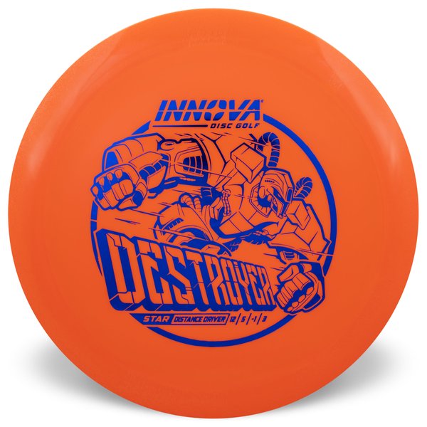 INNOVA DISC GOLF CANADA	Star Destroyer
Distance Driver	Slick Finish	Versatile Colors	Great Durability	and grip Overstable	Impact Resistant	Improved Glide Flexible in cooler conditions	Great for distance and control	Maintains stability over time	Comfortable for grip lightweight

