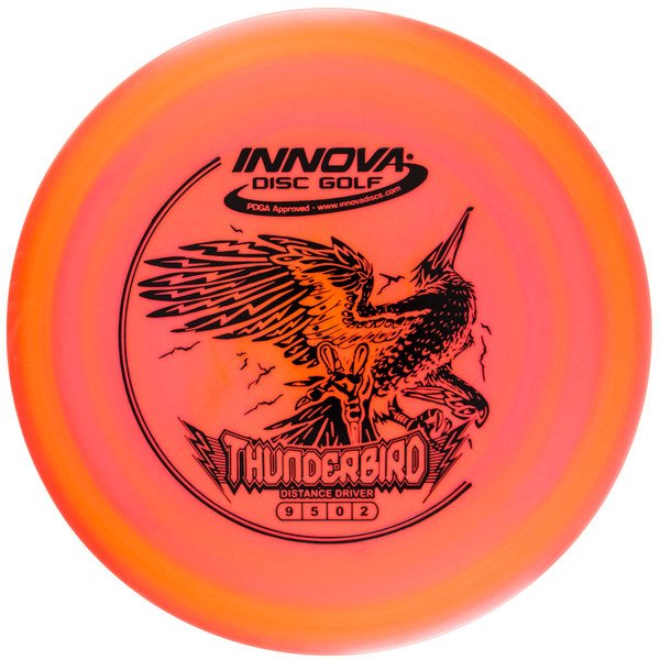 innova Disc Golf Canada Champion Thunderbird 	Impact Resistant	good Grip	Reliable Control	Fade Hold overstable No turn good glide
