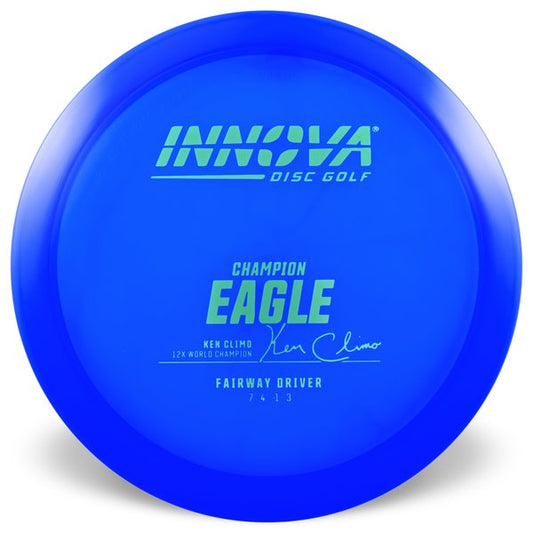 Innova Disc Golf Canada Champion Eagle INNOVA DISC GOLF CANADA	Eagle	Fairway Driver	Flexible	Premium feel	Increased Control	Good for Windy Conditions	Versatile	Weather Resistant Durable
