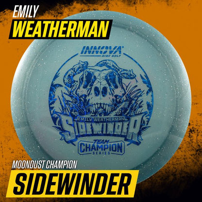 Sidewinder Moondust Champion (Emily Weatherman 2025 Tour Series) 	Superior grip	Great durability	Consistent flight path	Suitable for all skill levels	Good for distance and control	Versatile for different shots
