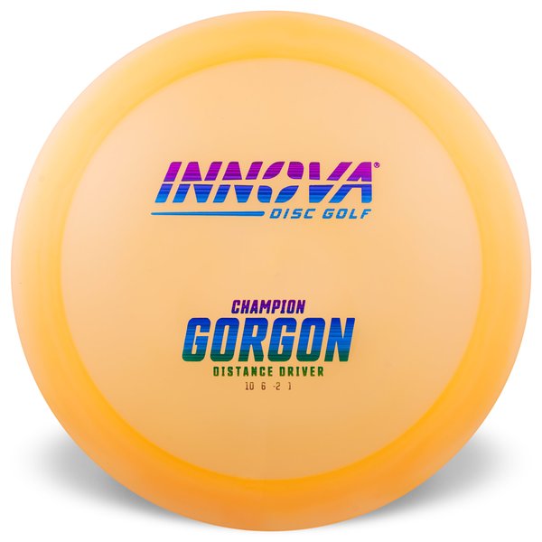 Champion	INNOVA DISC GOLF CANADA	Gorgon	Distance Driver	Firm grip	High durability	Stable flight path	Premium pricing	Resistant to scratches	Ideal for advanced players	10 / 6 / -2 / 1	Most Durable
