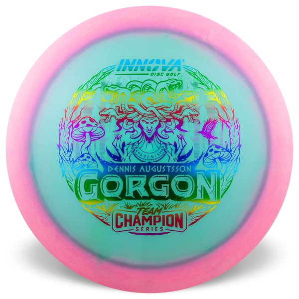 Gorgon Proto Glow Halo Champion (Dennis Augustsson 2025 Tour Series) Gorgon	Distance Driver	 Quality	grip 	High Speed	Long Distance	Ideal for Power Throws	Reliable Fade high glide grippy durable
Glows in dark