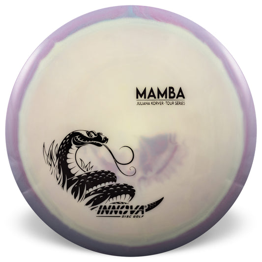 Mamba Proto Glow Halo Star (Juliana Korver 2025 Tour Series) Superior grip	Good durability	Consistent flight path	Suitable for all skill levels	Good for distance and control	Versatile for different shots glows in Dark
