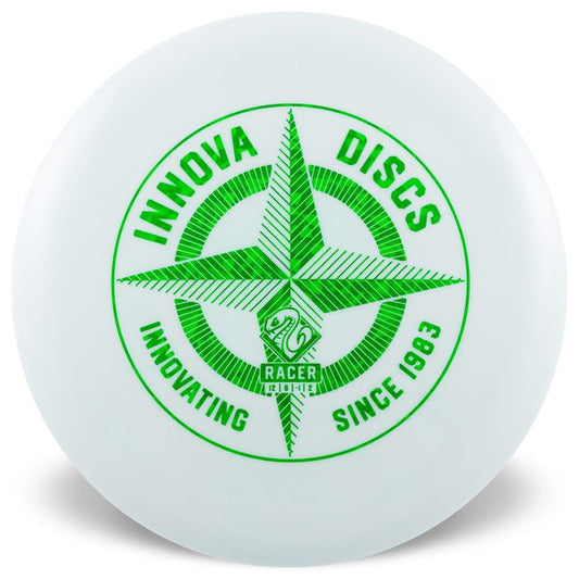 Innova Disc Golf First Run Star Racer Innova Disc Golf Star Racer Distance Driver	Flexible	Premium Opaque	Reliable Fade	Good Glide	High Speed	Wind Resistant
