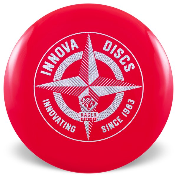 Innova Disc Golf First Run Star Racer Innova Disc Golf Star Racer Distance Driver	Flexible	Premium Opaque	Reliable Fade	Good Glide	High Speed	Wind Resistant
