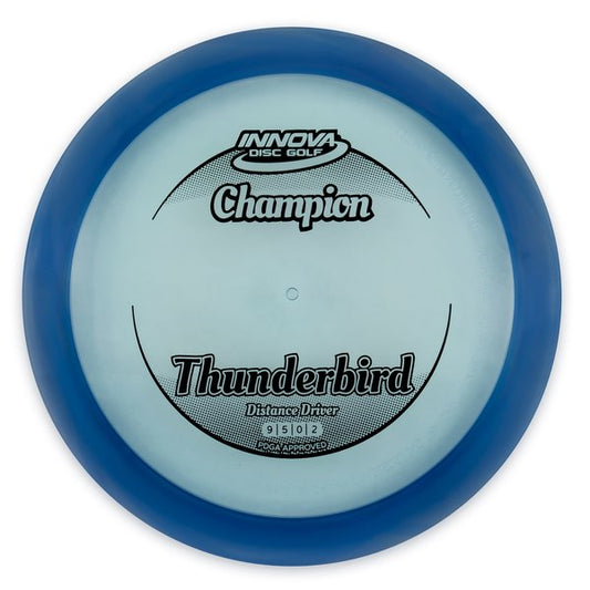 innova Disc Golf Canada Champion Thunderbird 	Impact Resistant	Premium Grip	Reliable Control	Fade Hold overstable No turn good glide
