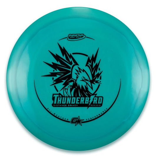 innova Disc Golf Canada Champion Thunderbird 	Impact Resistant	good soft Grip	Reliable Control	Fade Hold overstable No turn good glide
