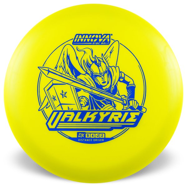 Innova Disc Golf Canada Champion Dx Valkyrie Distance Driver Grippy feel	base durability	Flexible in cooler conditions	Great for distance and control	Maintains stability over time	Comfortable for grip Straight shots
