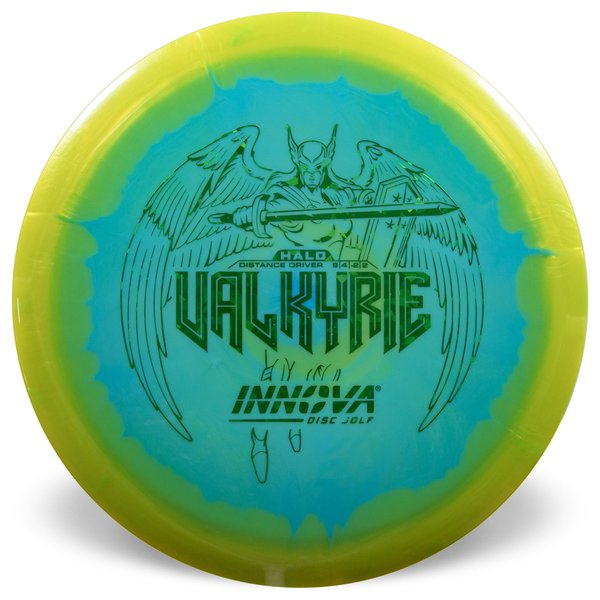 Innova Disc Golf Canada Halo Star Valkyrie Distance Driver  Valkyrie Distance Driver Grippy feel	Great durability	Flexible in cooler conditions	Great for distance and control	Maintains stability over time	Comfortable for grip Straight shots
