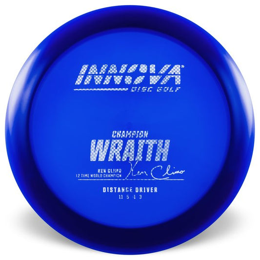 Innova Disc Golf champion Wraith Distance Driver Overstable	Cold  weather Reliable	Experienced Players	Headwind Use	clear plastic	 all Weather Consistent high glide forehand friendly good grip premium feel 
